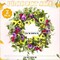 2 Pcs Summer Door Wreaths for Front Door – 22'' Artificial Yellow and Purple Pansy Wildflower Wreaths for Indoor and Outdoor Home Decor